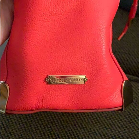 Vince Camuto neon orange drawstring bucket purse - Picture 6 of 8